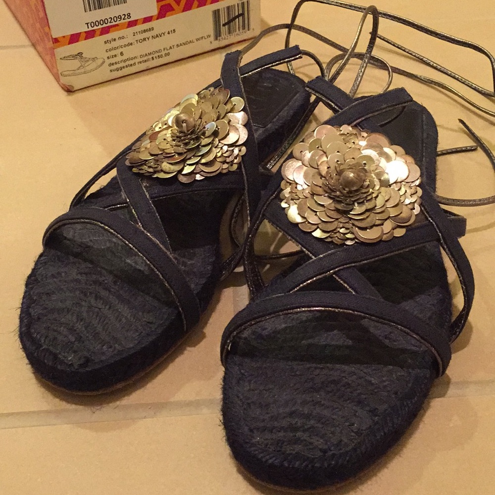 Tory Burch size 6 navy sandals